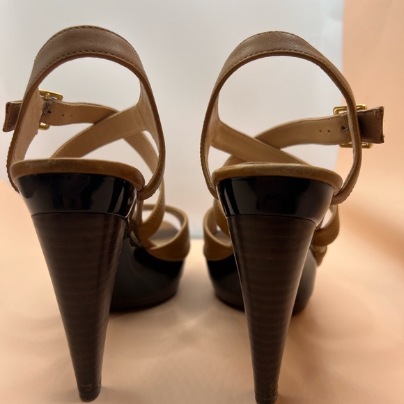 Audrey Brooke chock heel sandal cognac color. Scuff a little on one shoe. - Picture 2 of 4